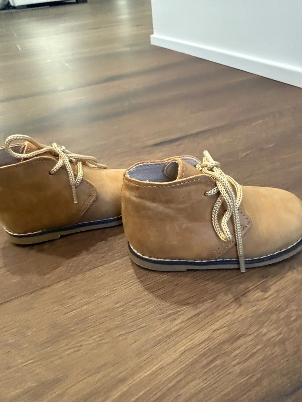 Kids Tan Lace-Up Ankle Boots - Casual Comfort